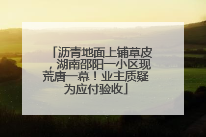 沥青地面上铺草皮，湖南邵阳一小区现荒唐一幕！业主质疑为应付验收